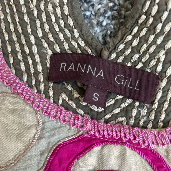 Anthropologie Ranna Gill quilted embroidered swim cover /dress small - Picture 9 of 14
